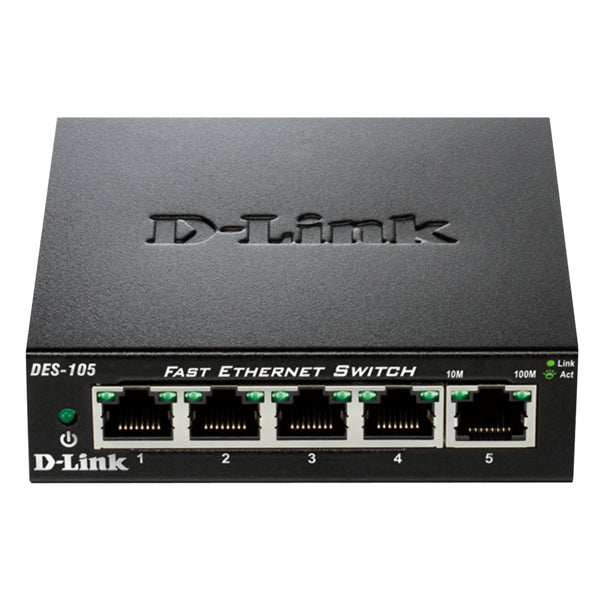 D-Link DES-105 5-Port Fast Ethernet Unmanaged Switch - www.Go-Supply.co.uk
